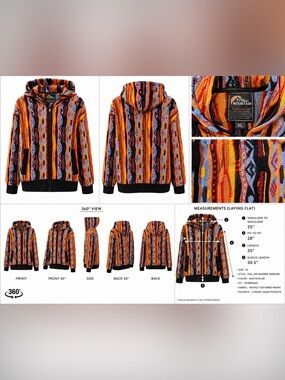 NWOT Vibrant Multicolor Hooded Knit Sweater XL